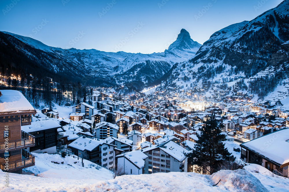 amazing view of Matterhorn peak from Zermatt