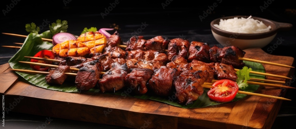 In the bustling streets of Thailand a renowned Chinese restaurant serves authentic Asian cuisine with delicious BBQ grilled meats for lunch and dinner satisfying the cravings of food enthus