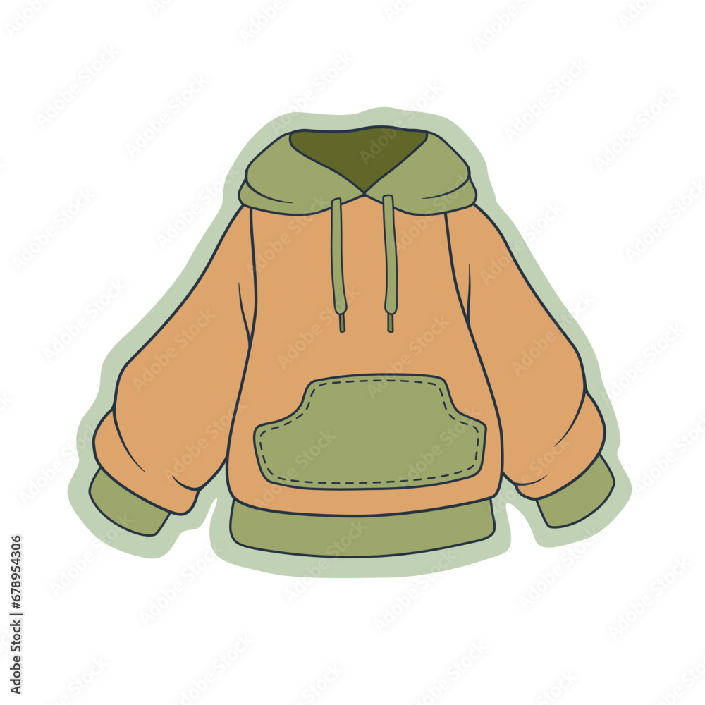 Stylish hoodie on white background