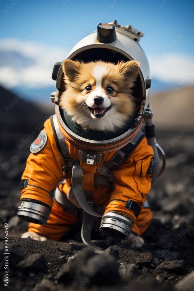 astronaut dog in space