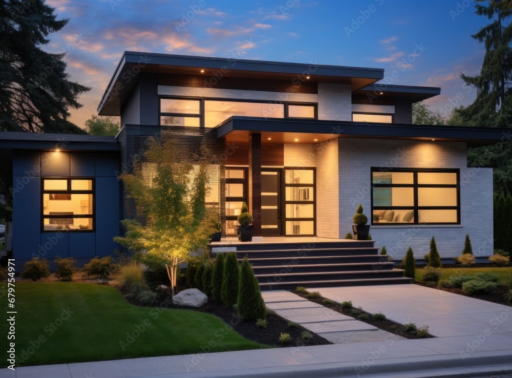 modern front exterior house.