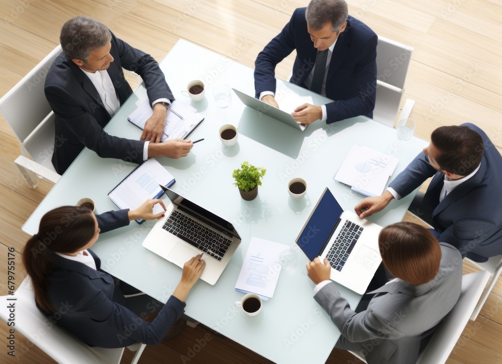 businessmen using stock photo business meeting