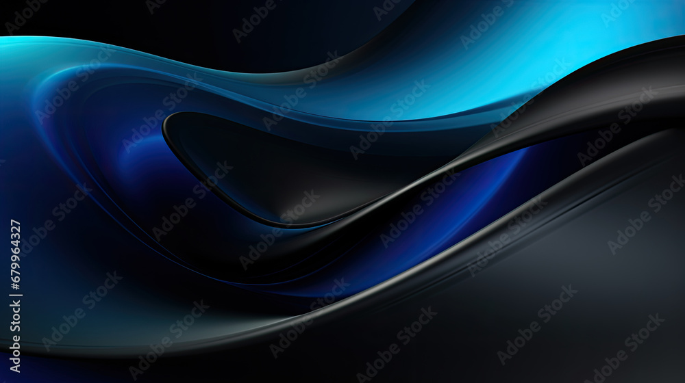 black blue abstract background, futuristic design, 3d modern technology background. Modern black and blue abstract background with a minimalistic design