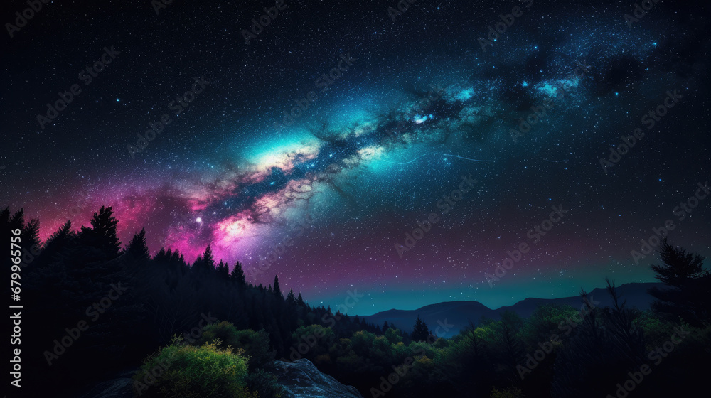 starry night sky, night sky with stars, milky way