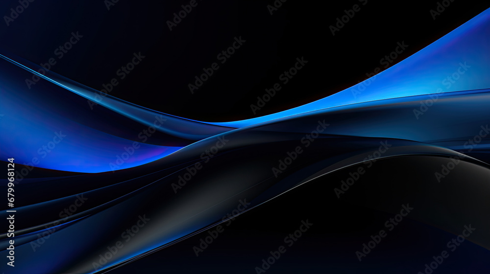 black blue abstract background, futuristic design, 3d modern technology background. Modern black and blue abstract background with a minimalistic design