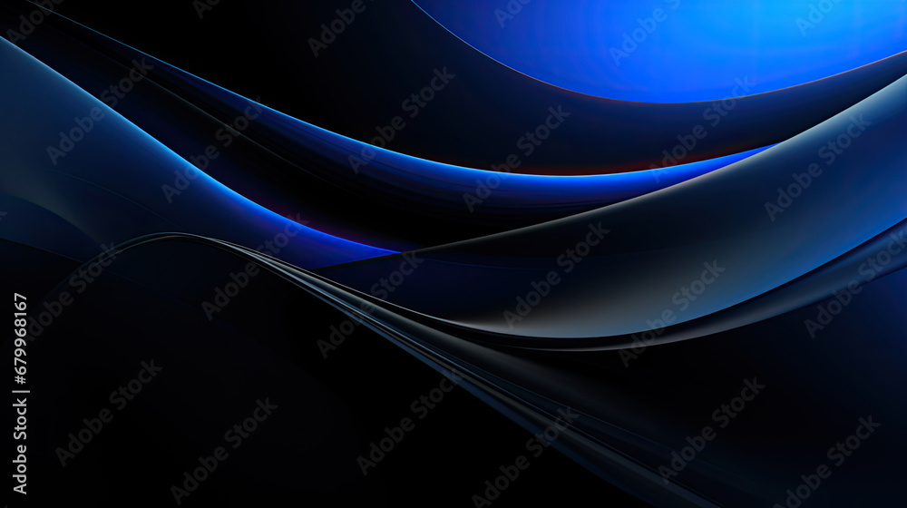 black blue abstract background, futuristic design, 3d modern technology background. Modern black and blue abstract background with a minimalistic design