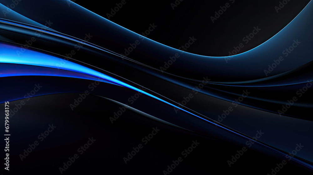 black blue abstract background, futuristic design, 3d modern technology background. Modern black and blue abstract background with a minimalistic design