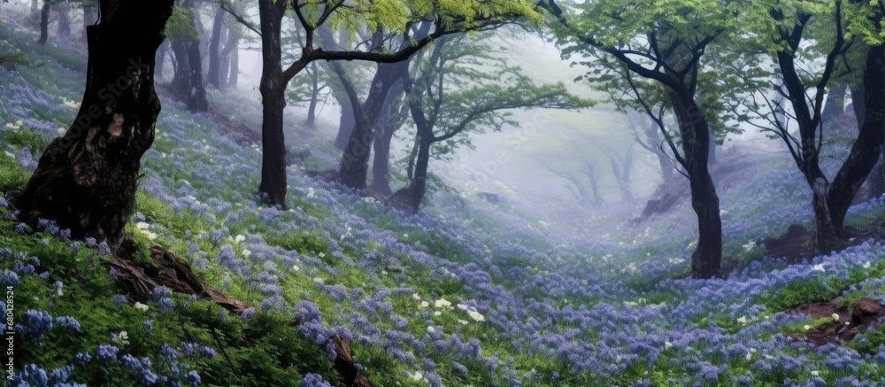 blue forest of Armenia, nature blossoms with vibrant flowers, nourishing the ecosystem and providing food for all who cherish its ecological beauty.