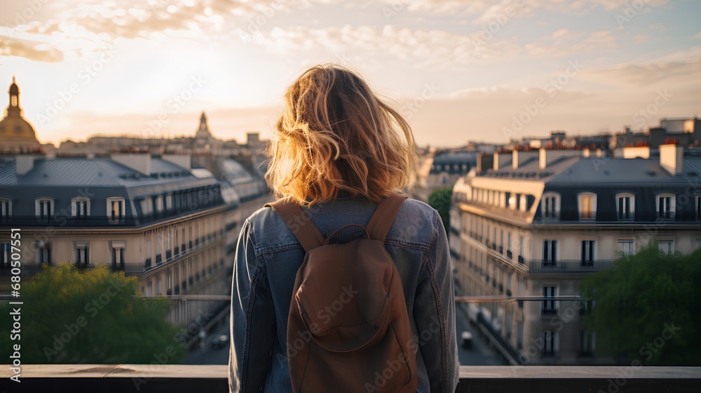 A contemplative university student gazes into the distance, pondering career choices and life decisions, embodying the uncertainty of future paths and opportunities.