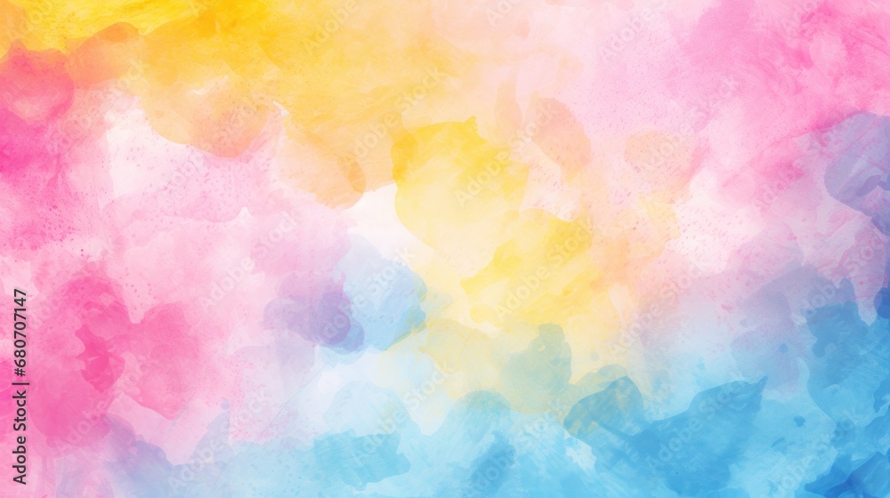 a colorful and playful background with splashes of watercolor in shades of pink, blue, and yellow