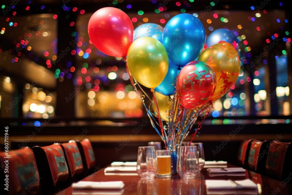  capture the excitement and joy of New Year celebrations in a restaurant setting