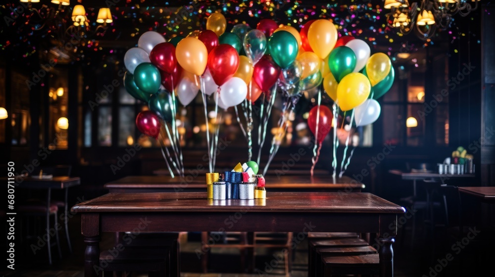  capture the excitement and joy of New Year celebrations in a restaurant setting