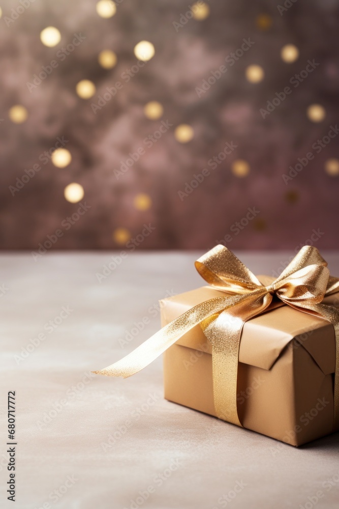 gift with a festive ribbon and tag