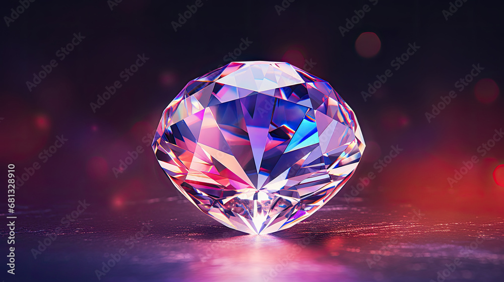  Diamond jewel on dark blue background. Beautiful lcolorful gemstone sapphire on a dark background