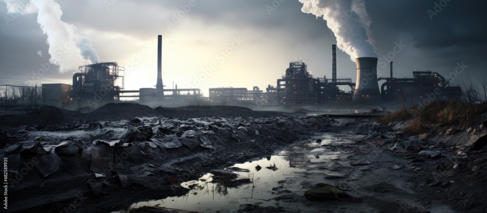 In the industrial sector, coal mines extract fossil fuels like coal, a black mineral, used as a power source for equipment that produces electricity at the cost of environmental pollution and high