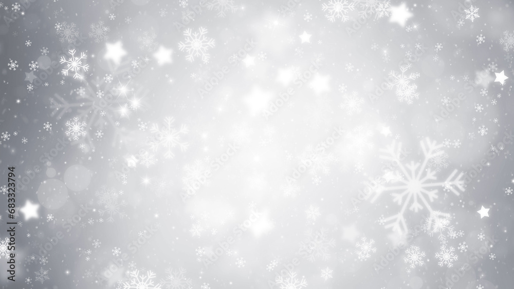 Beautiful winter holiday background with snowflakes illustration.