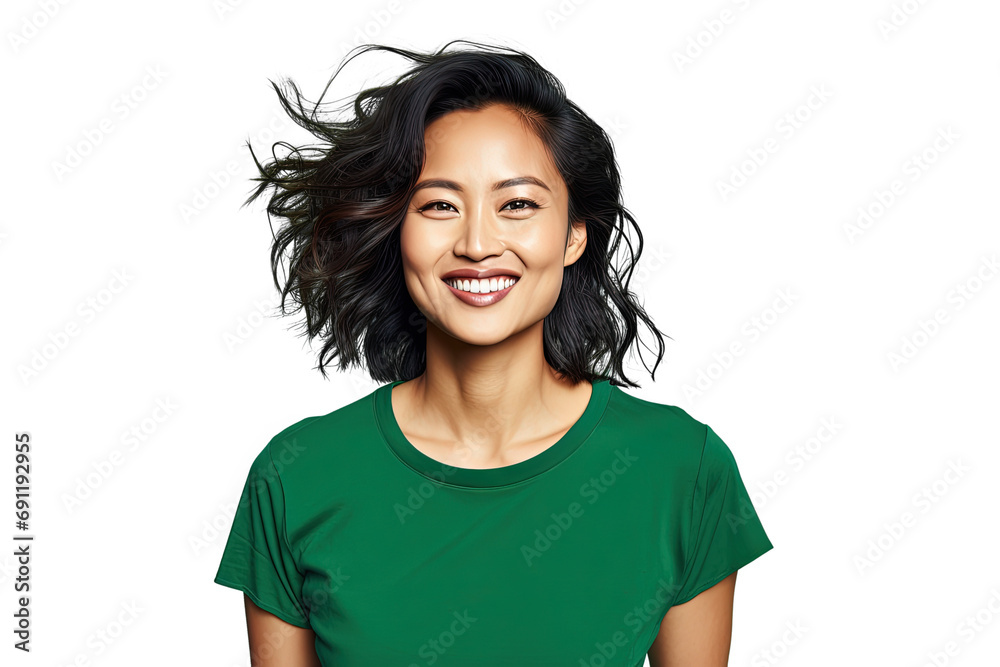 Close up of a happy chinese woman